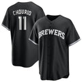 Johmsee M.Brewers #11 Jackson Chourio Player Black Game Home Stitched Jerseys