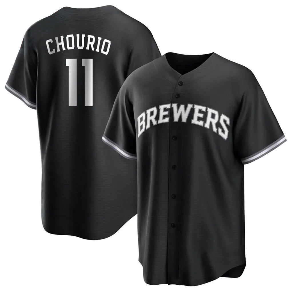Johmsee M.Brewers #11 Jackson Chourio Player Black Game Home Stitched Jerseys