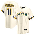 Johmsee M.Brewers #11 Jackson Chourio Player Cream Home Game Stitched Jerseys
