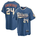 Johmsee M.Brewers #24 William Contreras Player Blue 2026 City Connect Home Game Stitched Jerseys