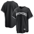 Johmsee M.Brewers Blank Player Black Game Home Stitched Jerseys