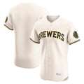 Johmsee M.Brewers Blank Player Cream Home Limited Elite Stitched Jerseys