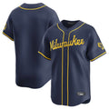 Johmsee M.Brewers Blank Player Navy Home Limited Stitched Jerseys