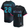 Johmsee M.Marlins #28 Kyle Stowers Player Black City Connect Home Limited Stitched Jerseys