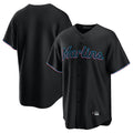Johmsee M.Marlins Blank Player Black  Home Game Stitched Jerseys