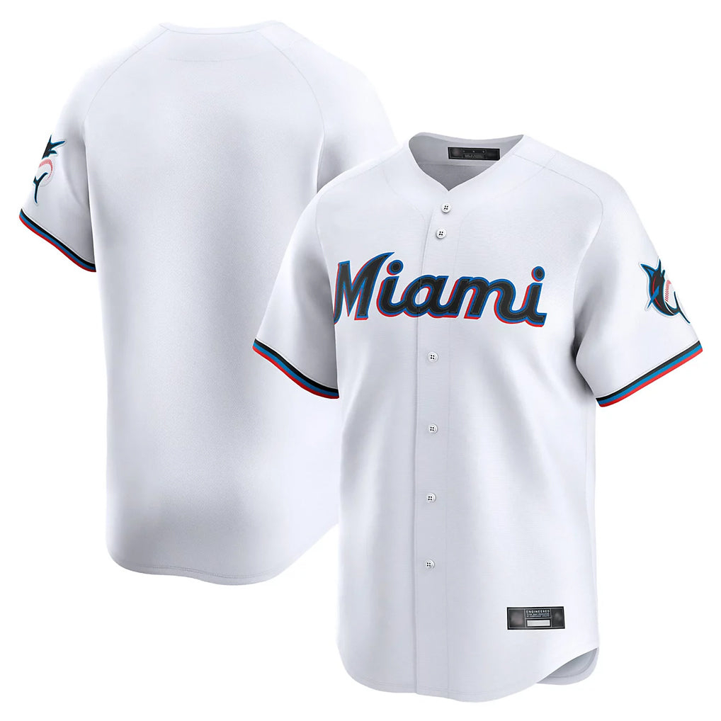 Johmsee M.Marlins Blank Player White Home Limited Stitched Jerseys