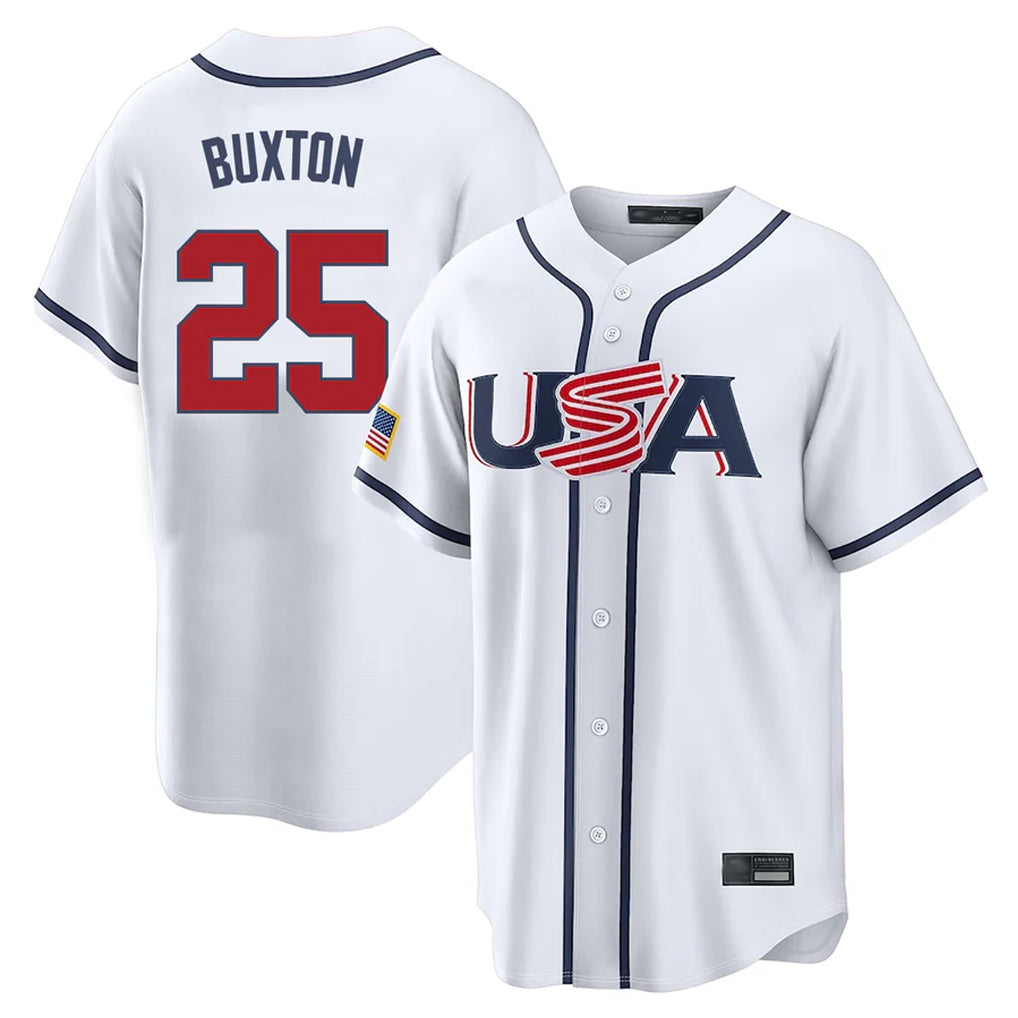 Johmsee M.Twins #25 Byron Buxton Player White USA 2026 World Classic Limited Home Stitched Jerseys