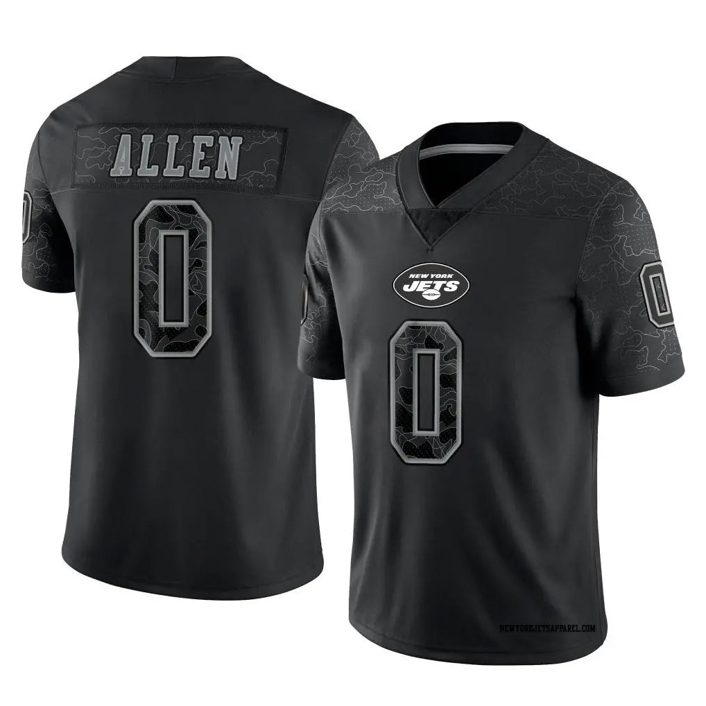 Johmsee NY.Jets #0 Braelon Allen Player Black REFLECTIVE Limited Stitched Jerseys