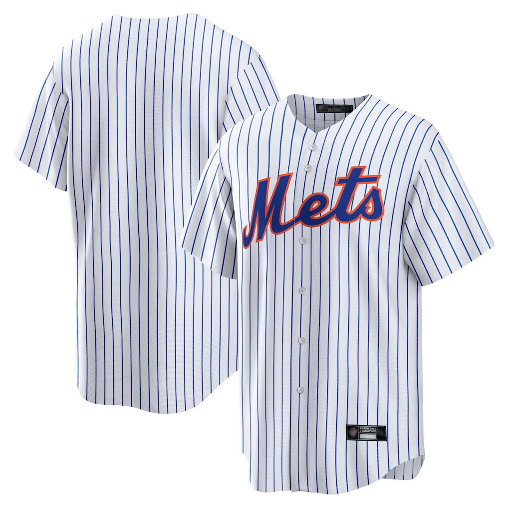 Johmsee NY.Mets Blank Player White Home Game Stitched Jerseys