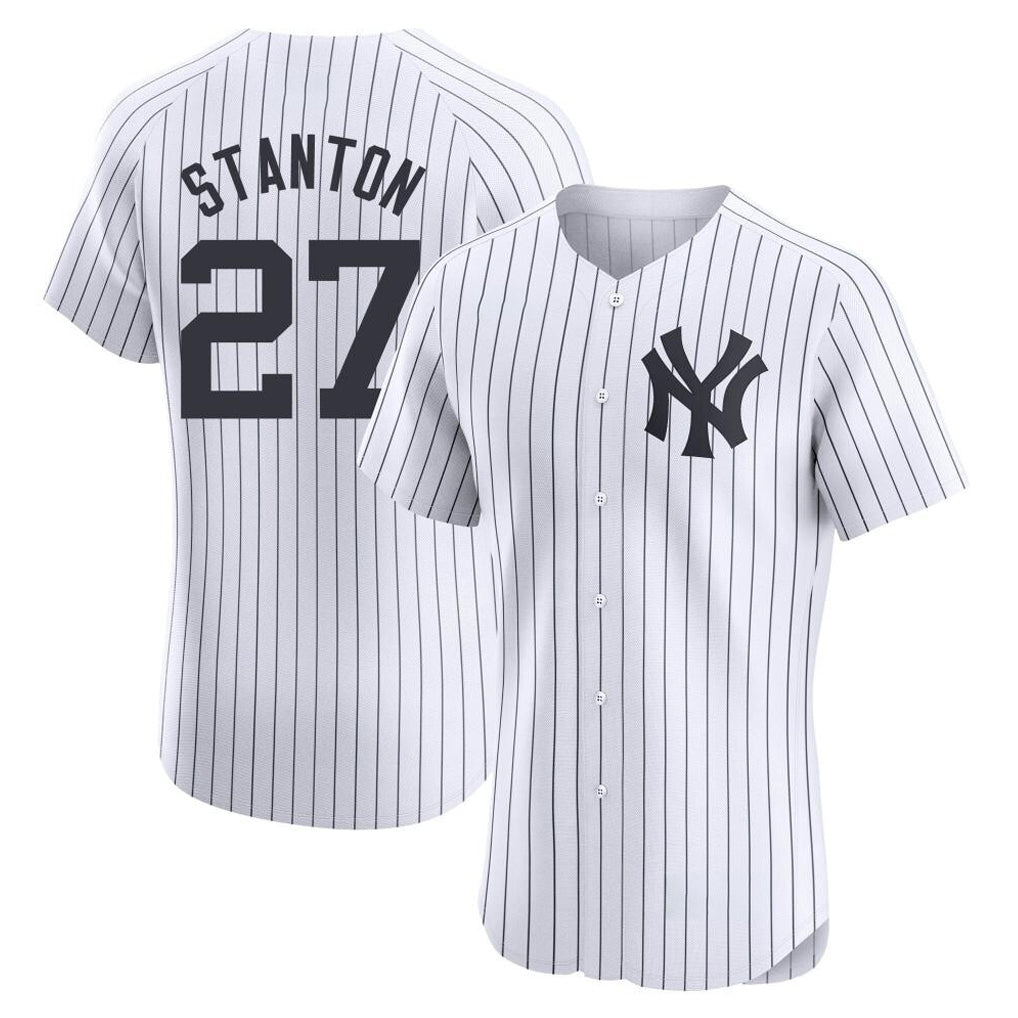 Johmsee NY.Yankees #27 Giancarlo Stanton Player White Limited Elite Home Stitched Jerseys