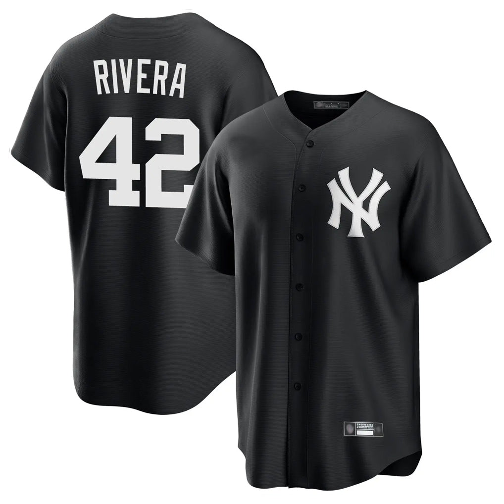 Johmsee NY.Yankees #42 Mariano Rivera Player Black Game Stitched Jerseys