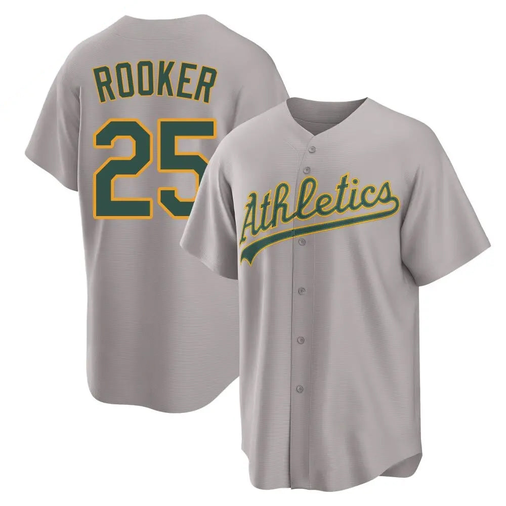 Johmsee Athletics #25 Brent Rooker Gray Replica Away 2.0 Personalized Jerseys