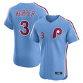 Johmsee P.Phillies #3 Bryce Harper Player Light Blue Home Limited Elite Stitched Jerseys