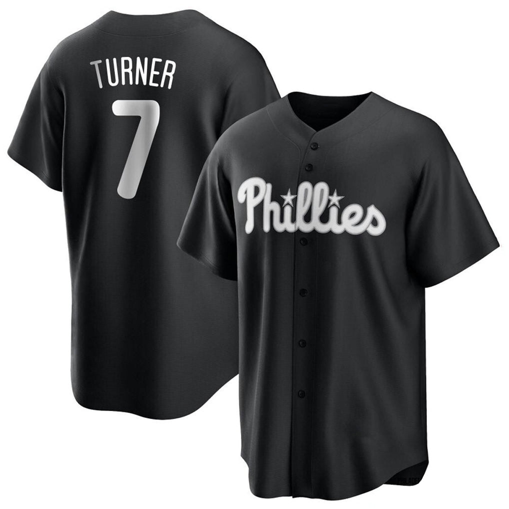 Johmsee P.Phillies #7 Trea Turner Player Black Alt Fashion Home Game Stitched Jerseys