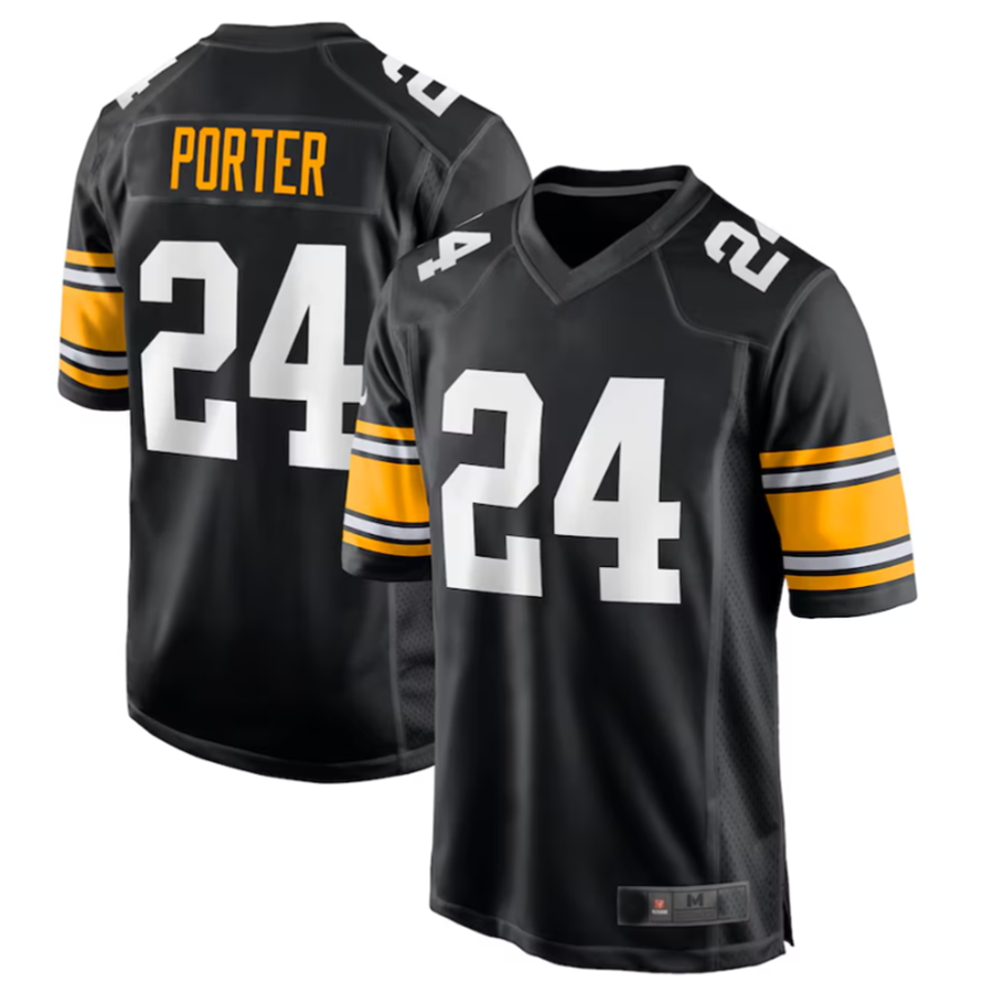Johmsee P.Steelers #24 Joey Porter Jr. Black Alternate Game American Stitched Jerseys