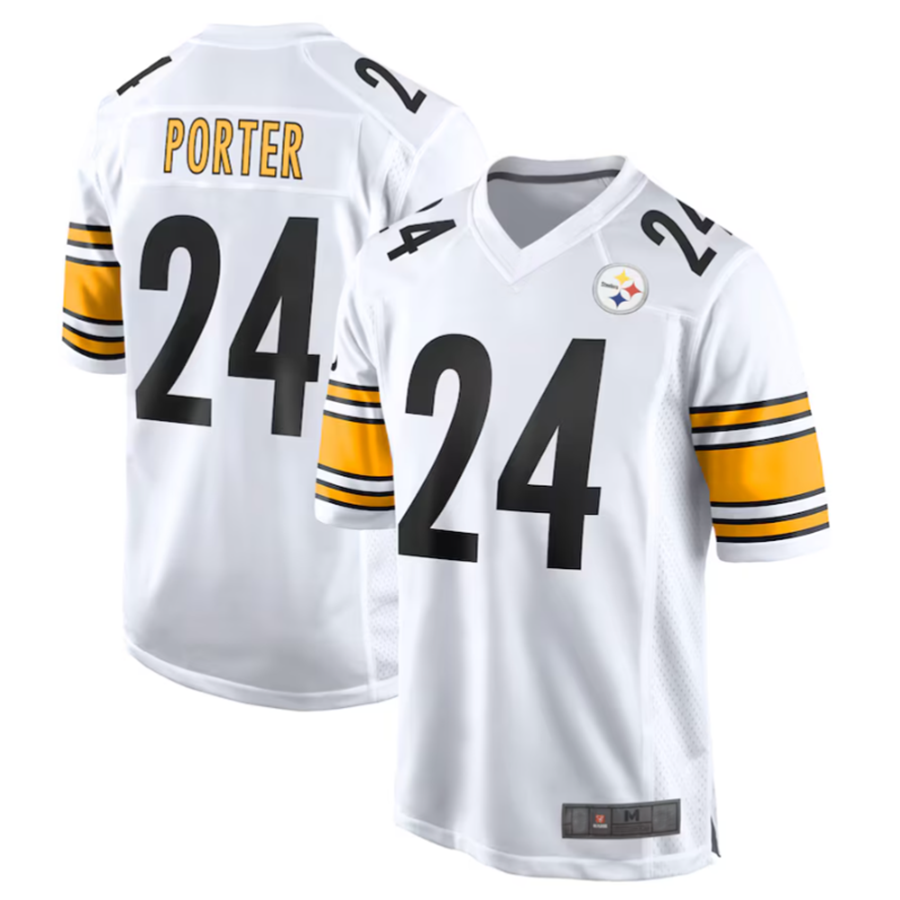 Johmsee P.Steelers #24 Joey Porter Jr. White Away Game American Stitched Jerseys