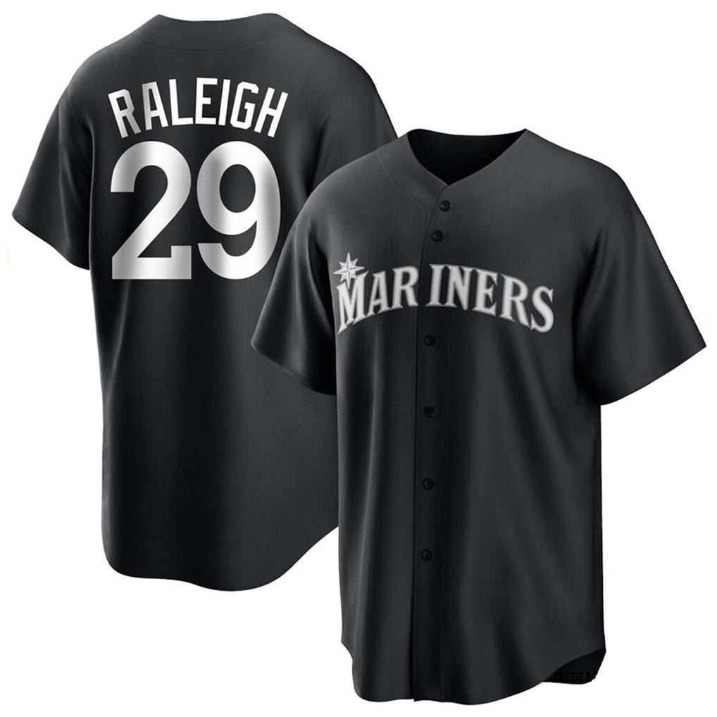 Johmsee S.Mariners #29 Cal Raleigh Player Black Home Limited Stitched Jerseys