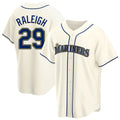 Johmsee S.Mariners #29 Cal Raleigh Player Cream Home Game Stitched Jerseys