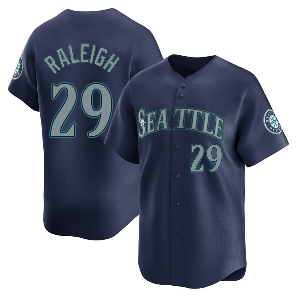 Johmsee S.Mariners #29 Cal Raleigh Player Navy Home Limited Stitched Jerseys