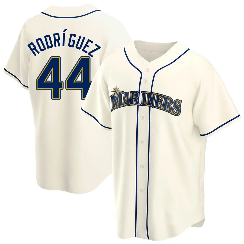 Johmsee S.Mariners #44 Julio Rodriguez Player Cream Home Game Stitched Jerseys