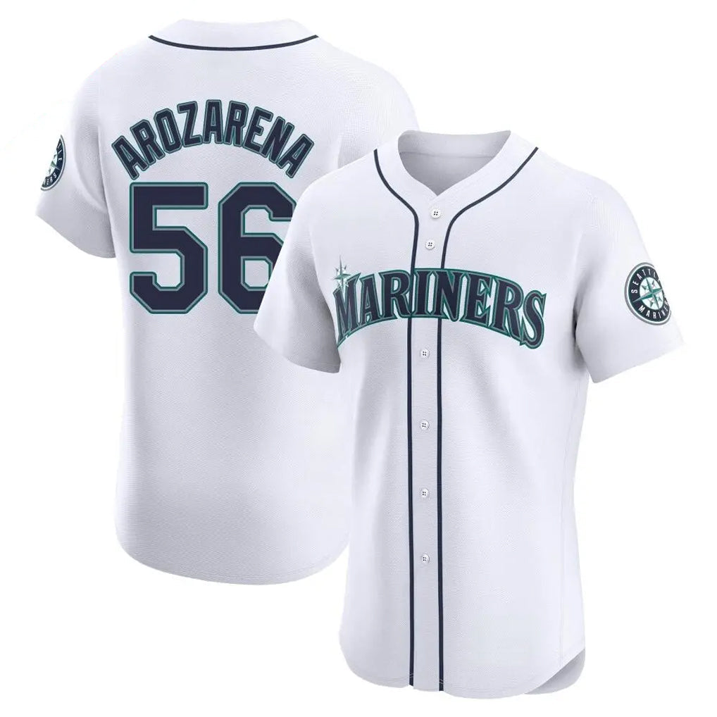 Johmsee S.Mariners #56 Randy Arozarena Player White Home Limited Elite Stitched Jerseys