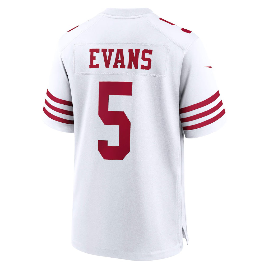 Johmsee SF.49ers #5 Mike Evans White Game Stitched Jerseys