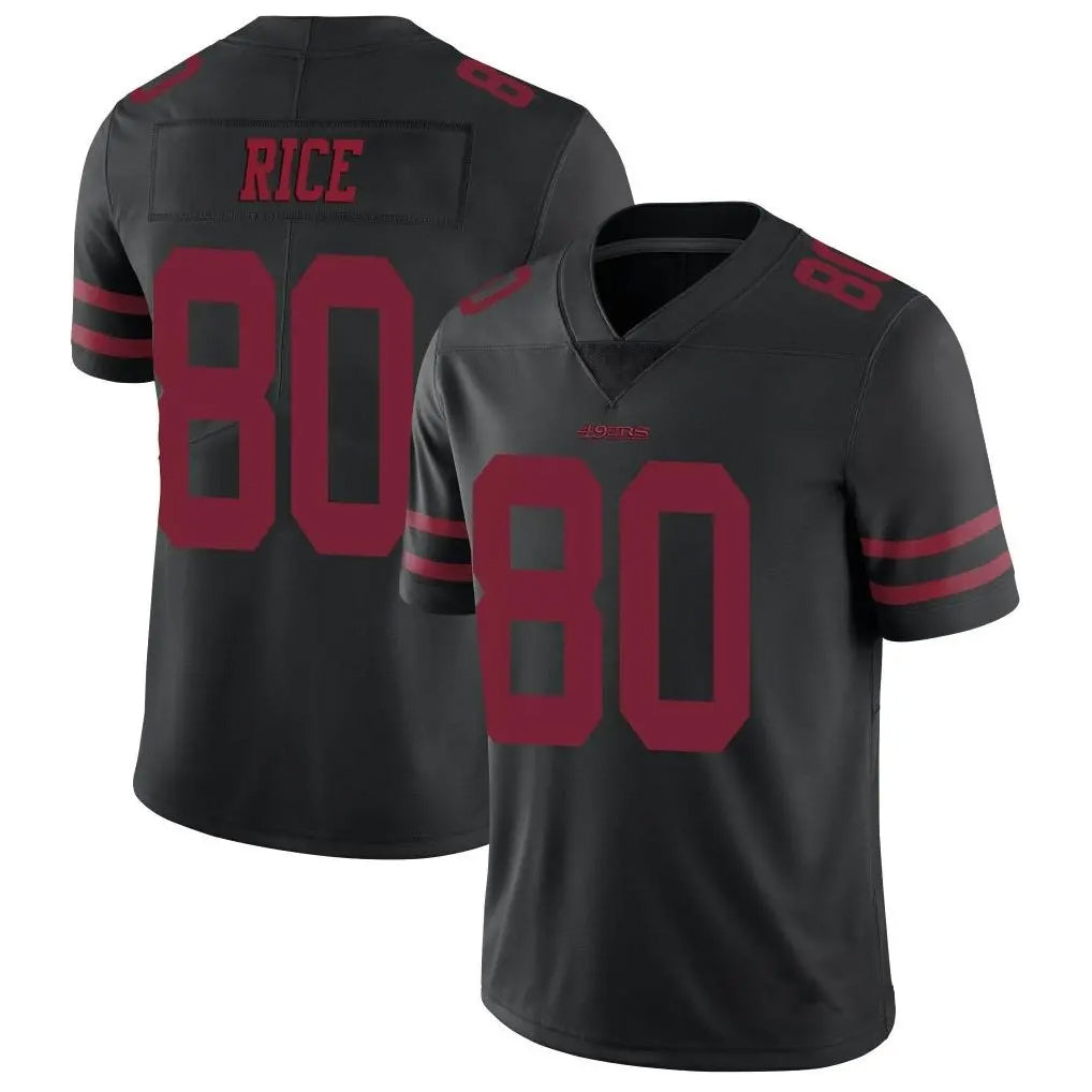 Johmsee SF.49ers #80 Jerry Rice Player Black Vapor Untouchable Limited Throwback Stitched Jerseys